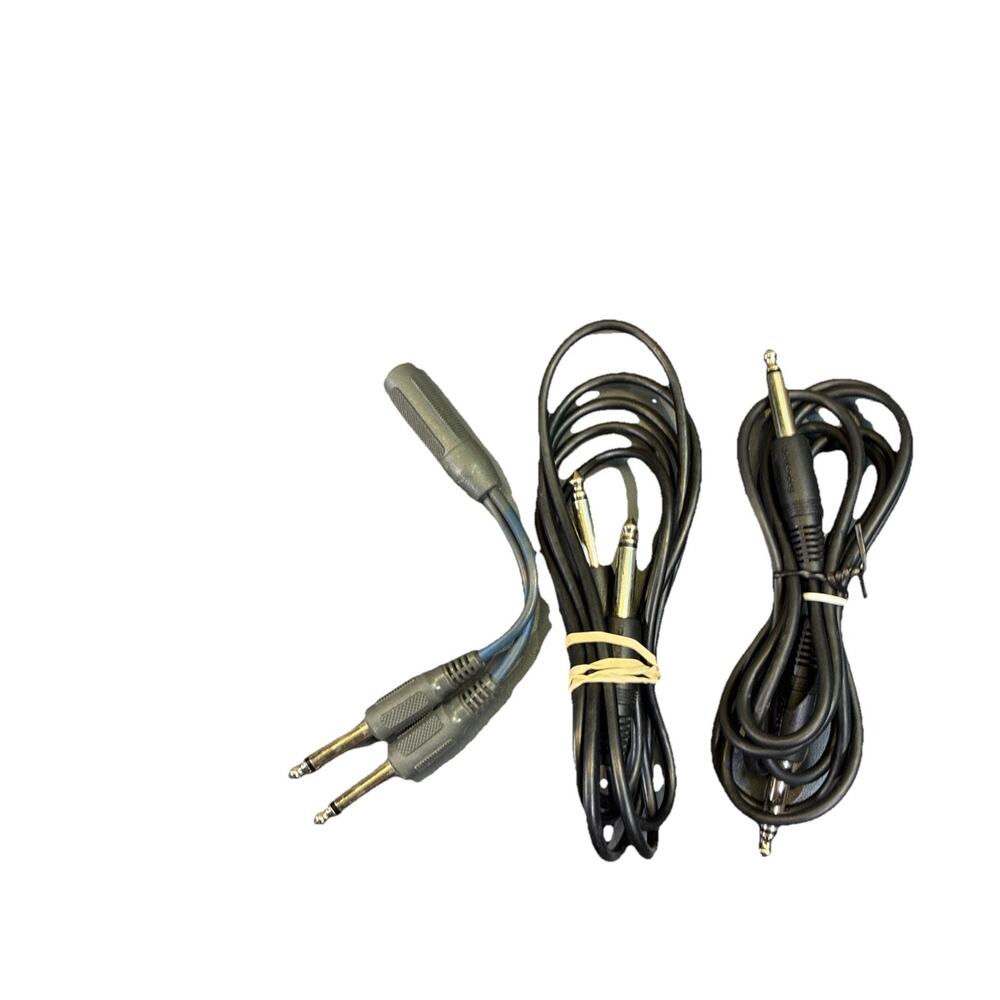 Mono-male To Female Adaptor, Y Splitter, Dual 1/4 TS To 3.5mm, Two 10ft Cables